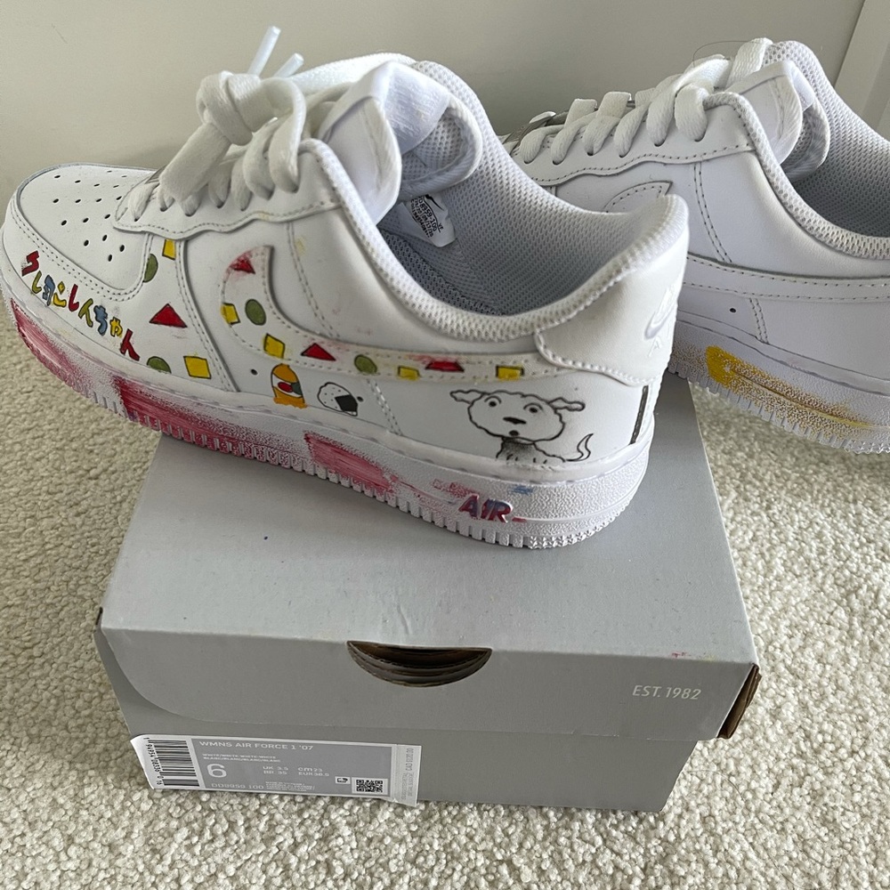 self painted AIR FORCE 1 SIZE 6